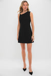 Black Asymmetrical Angelique Mini Dress