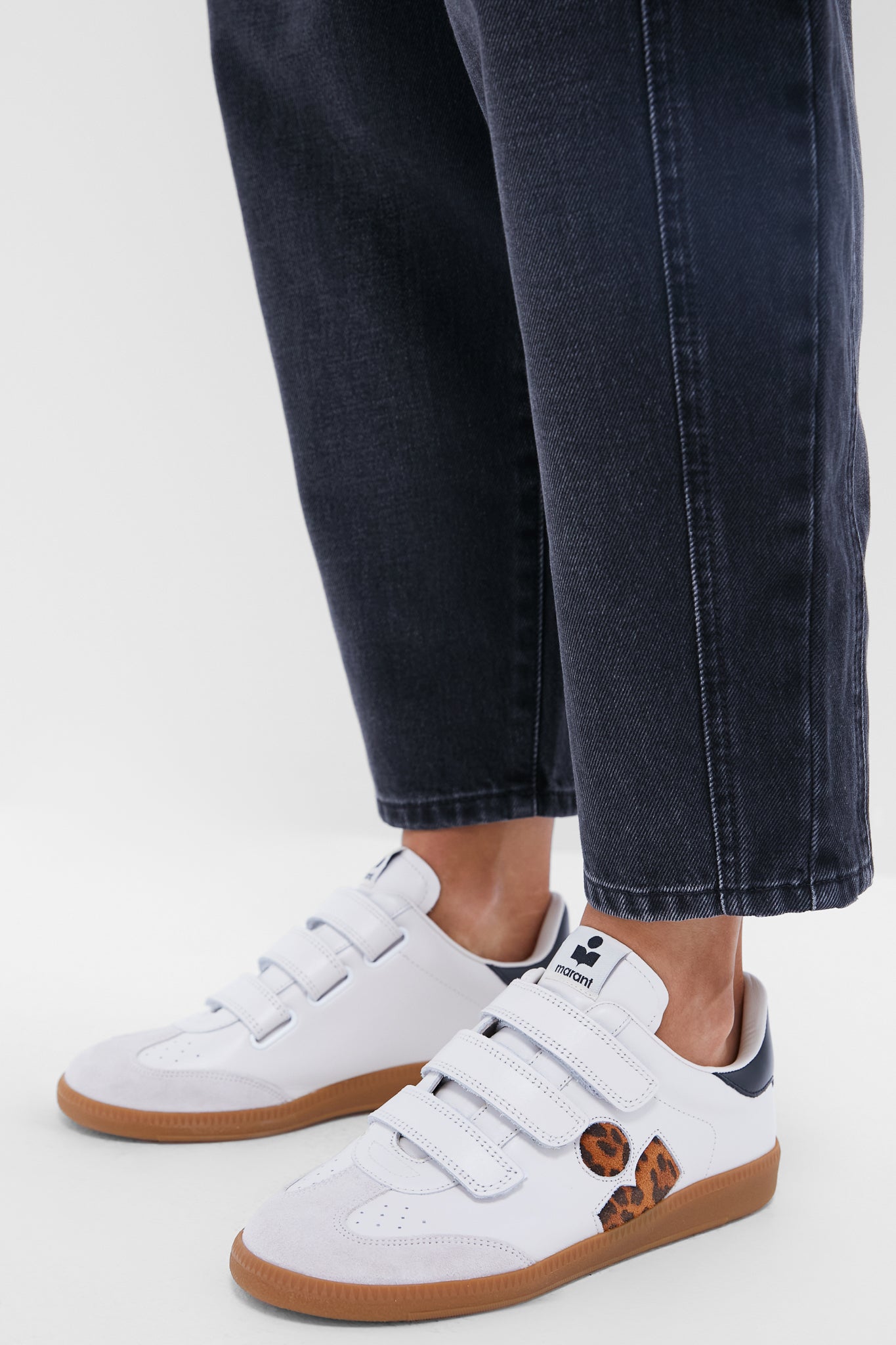 Ecru and Leopard Beth Sneaker