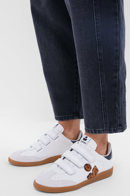 Ecru and Leopard Beth Sneaker