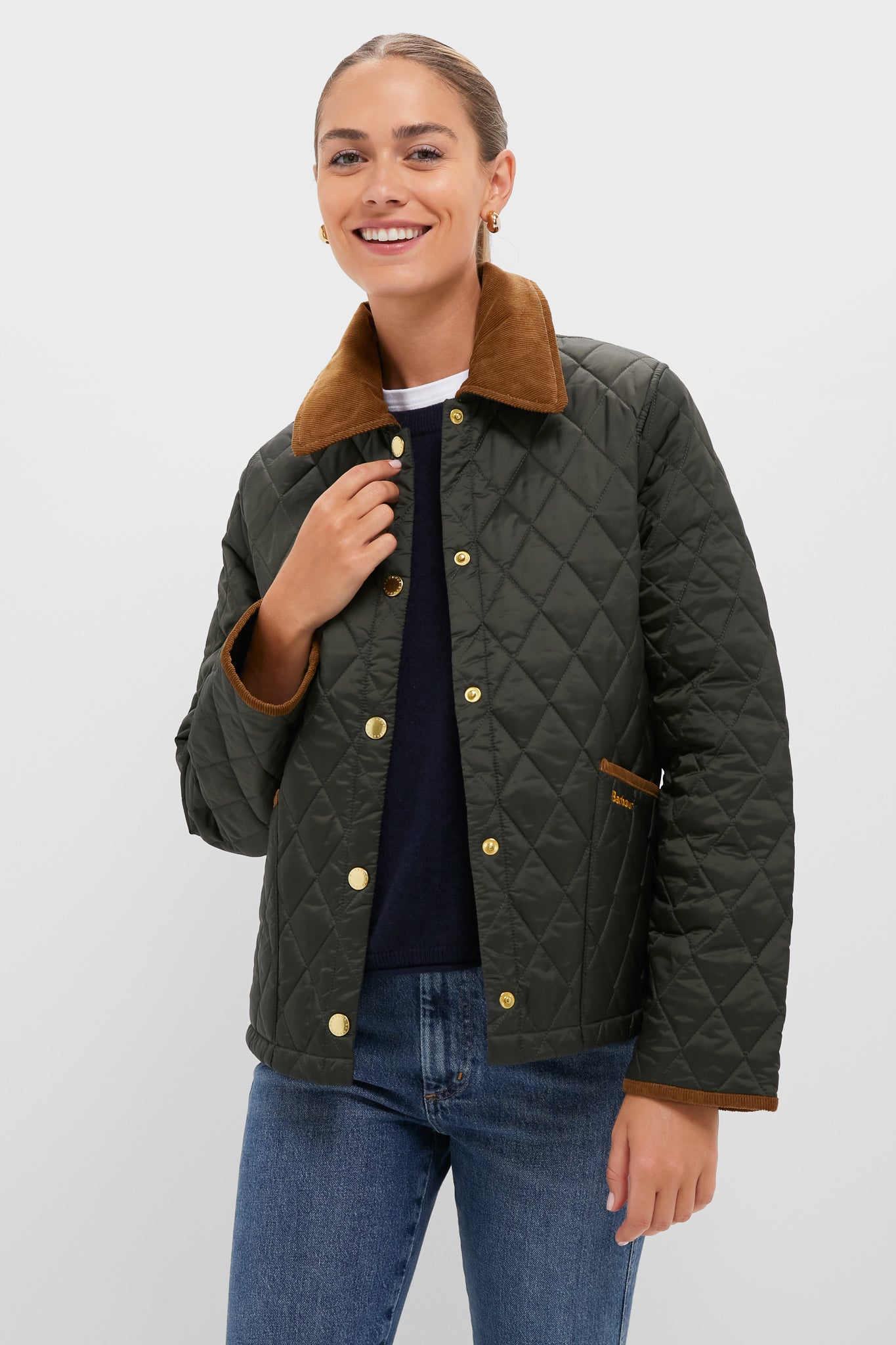 Sage Icons Cropped Liddesdale Quilted Jacket | Barbour