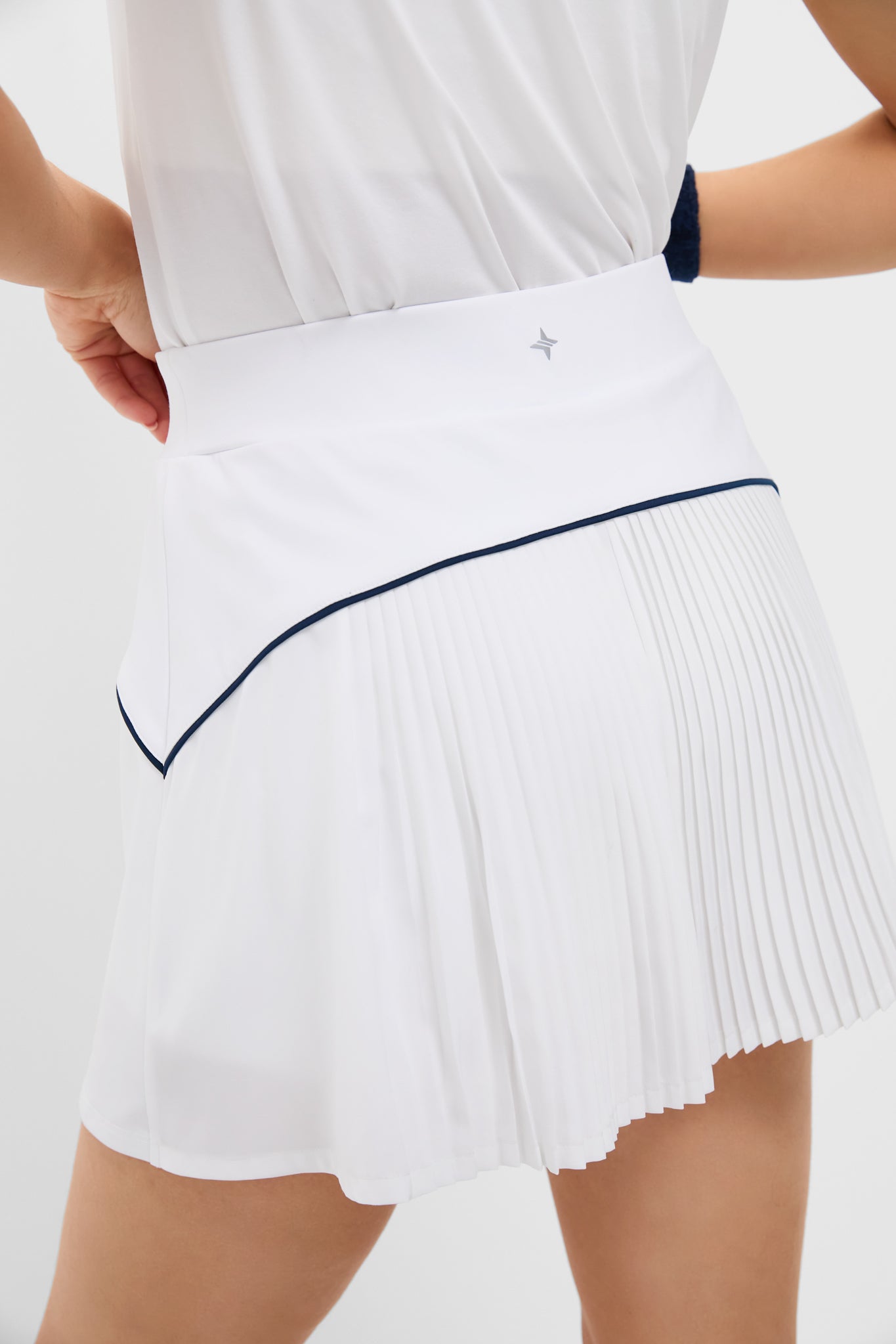 White Pleated Back 14 Inch Performance Jersey McCarthy Tennis Skirt