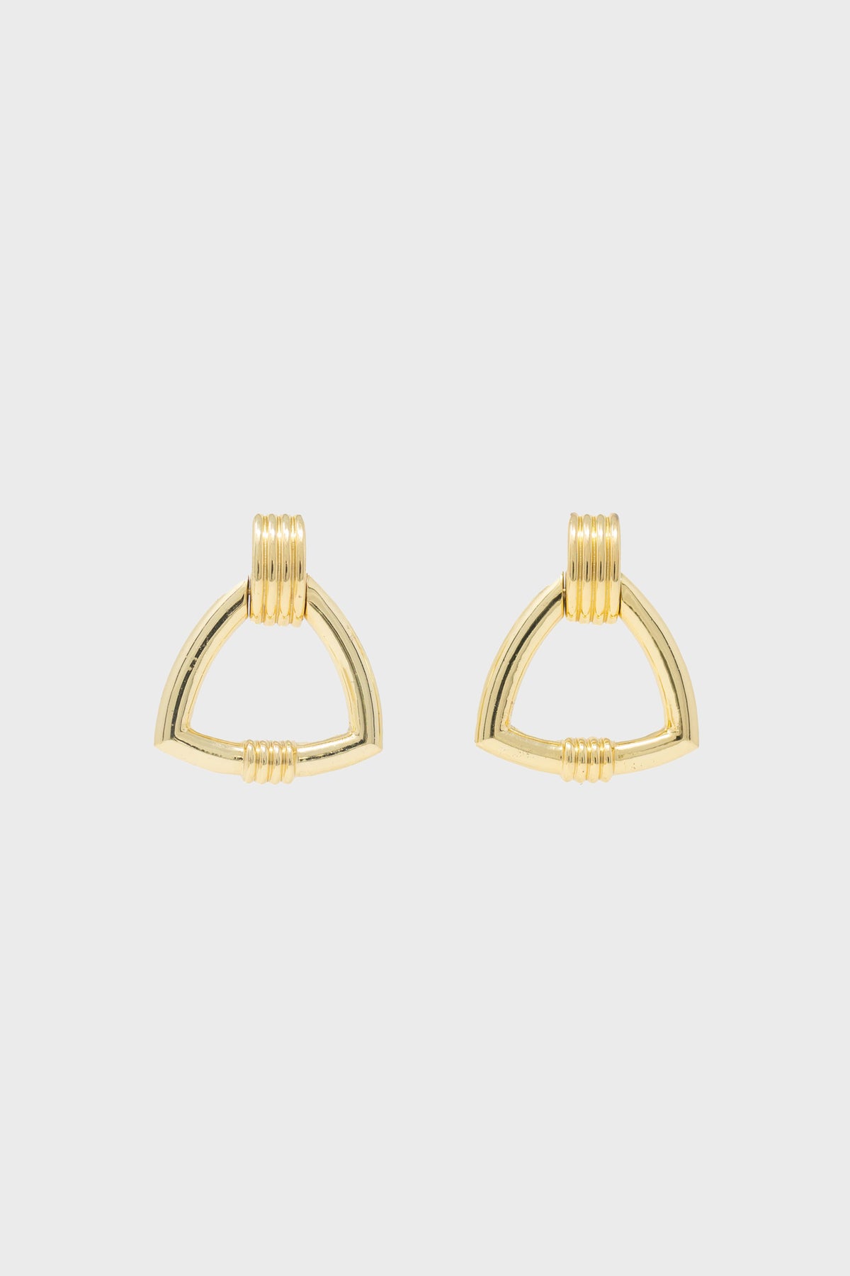 Gold Triangle Earrings