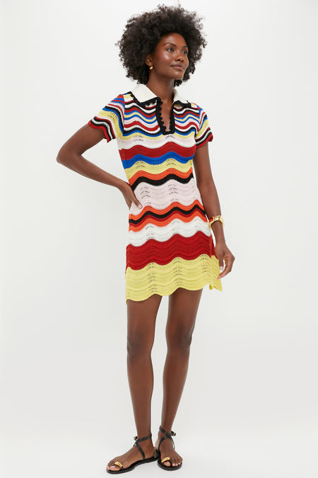 Multicolor Chevron Mini Dress