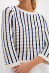 Blue and White Stripe Madeline Sweater