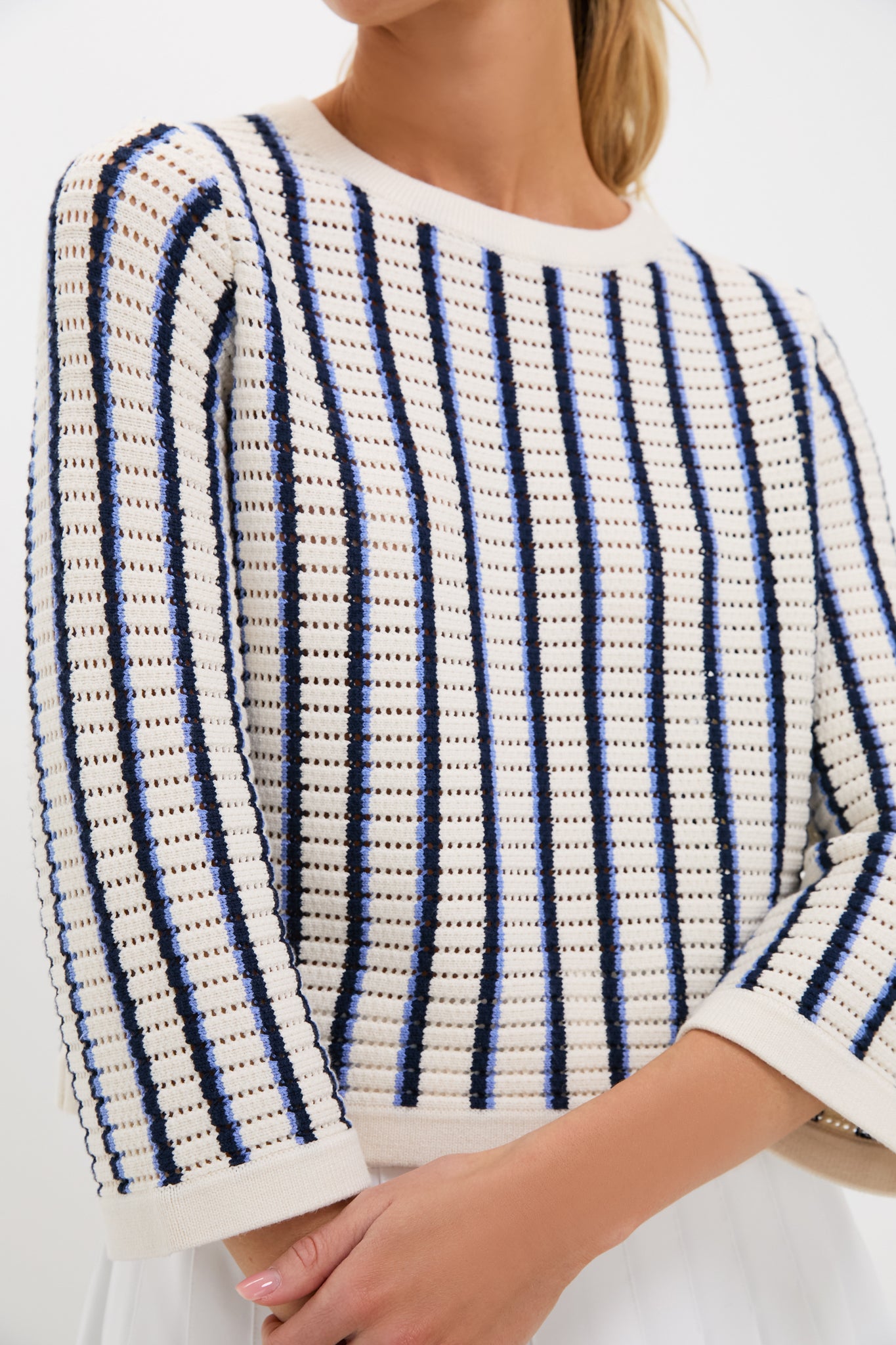Blue and White Stripe Madeline Sweater