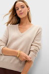 Sandstone Cashmere Emma V-Neck Boyfriend Sweater