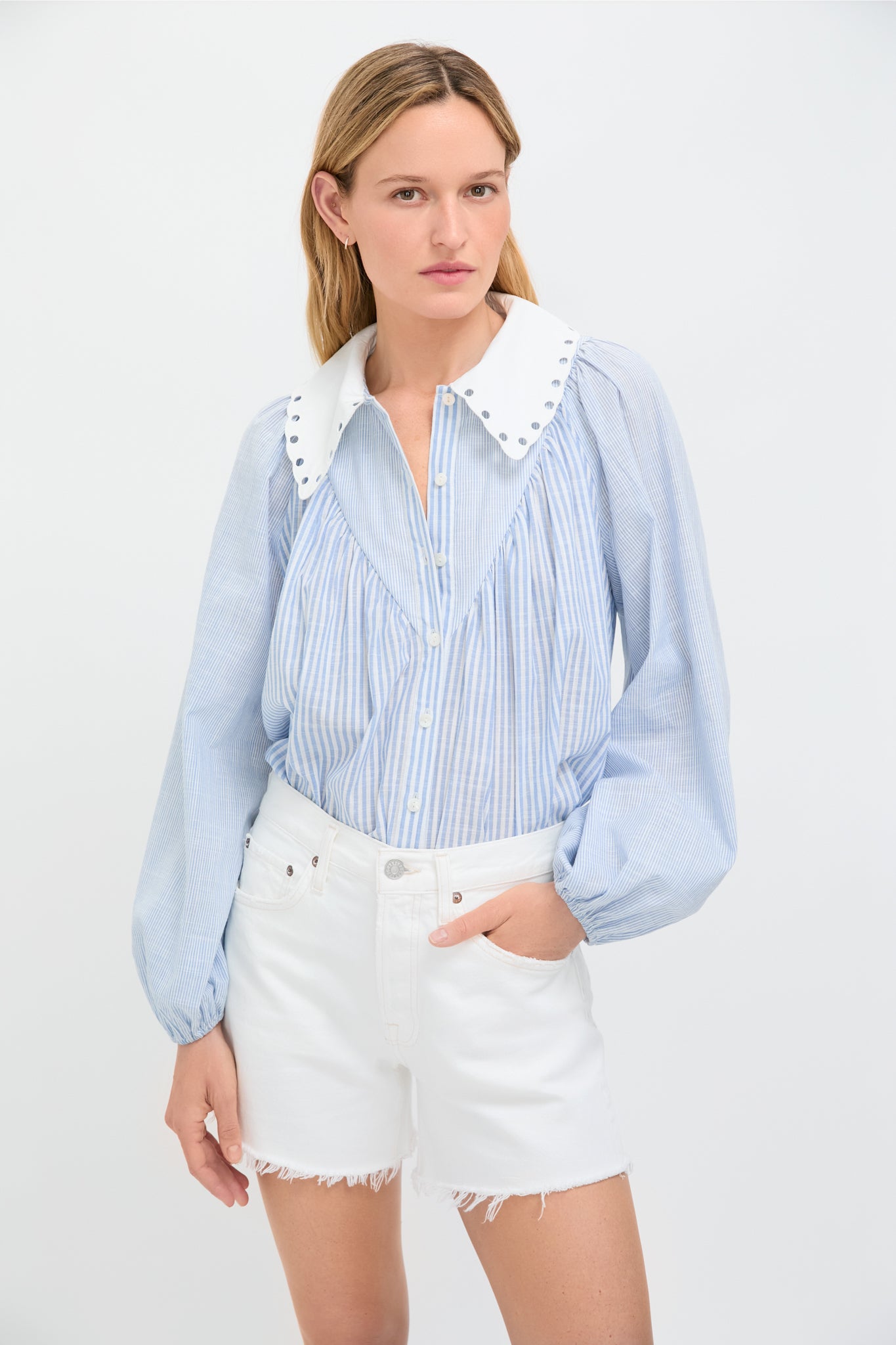 Chambray Stripe Leti Blouse