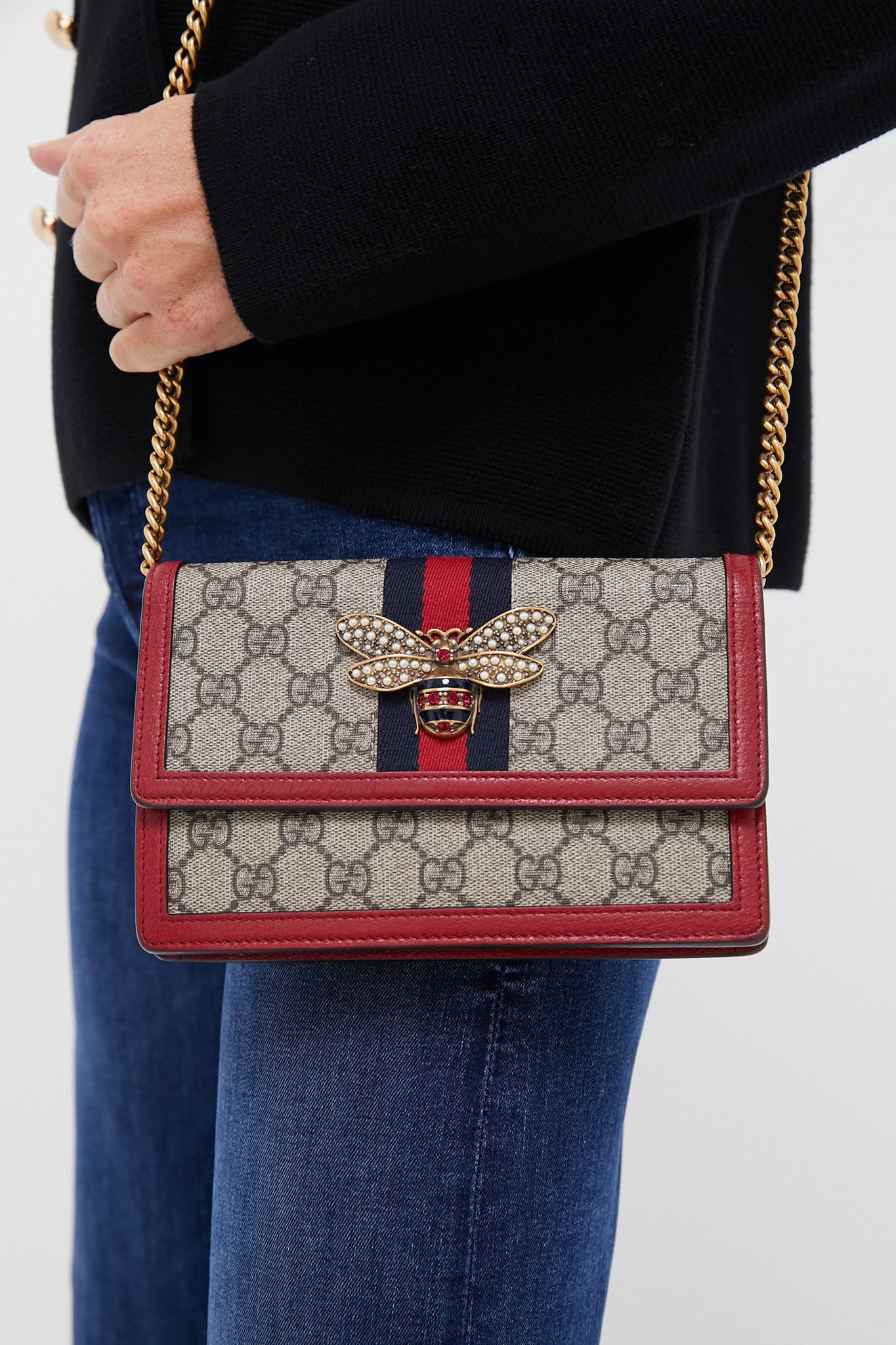 Gucci GG Supreme Queen Margaret Wallet on Chain