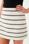 Navy Stripe Tweed Meg Mini Skirt