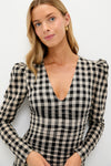 Black Plaid Malika Midi Dress
