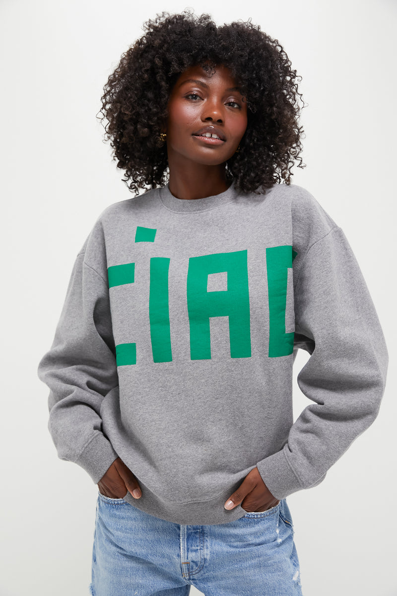 Grey Melange Oversized Sweatshirt