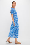Pretoria Blue Smocked Drop Waist Maxi Dress