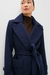 Navy Wool Ives Wrap Coat