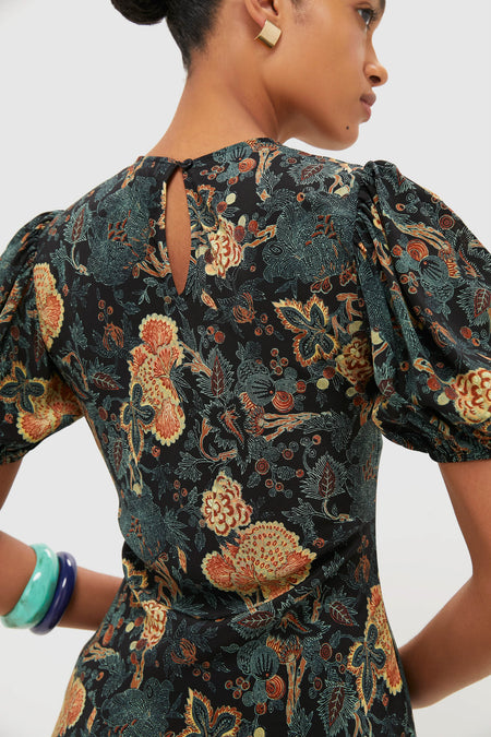 Nuit Ines Puff Sleeve Midi Dress