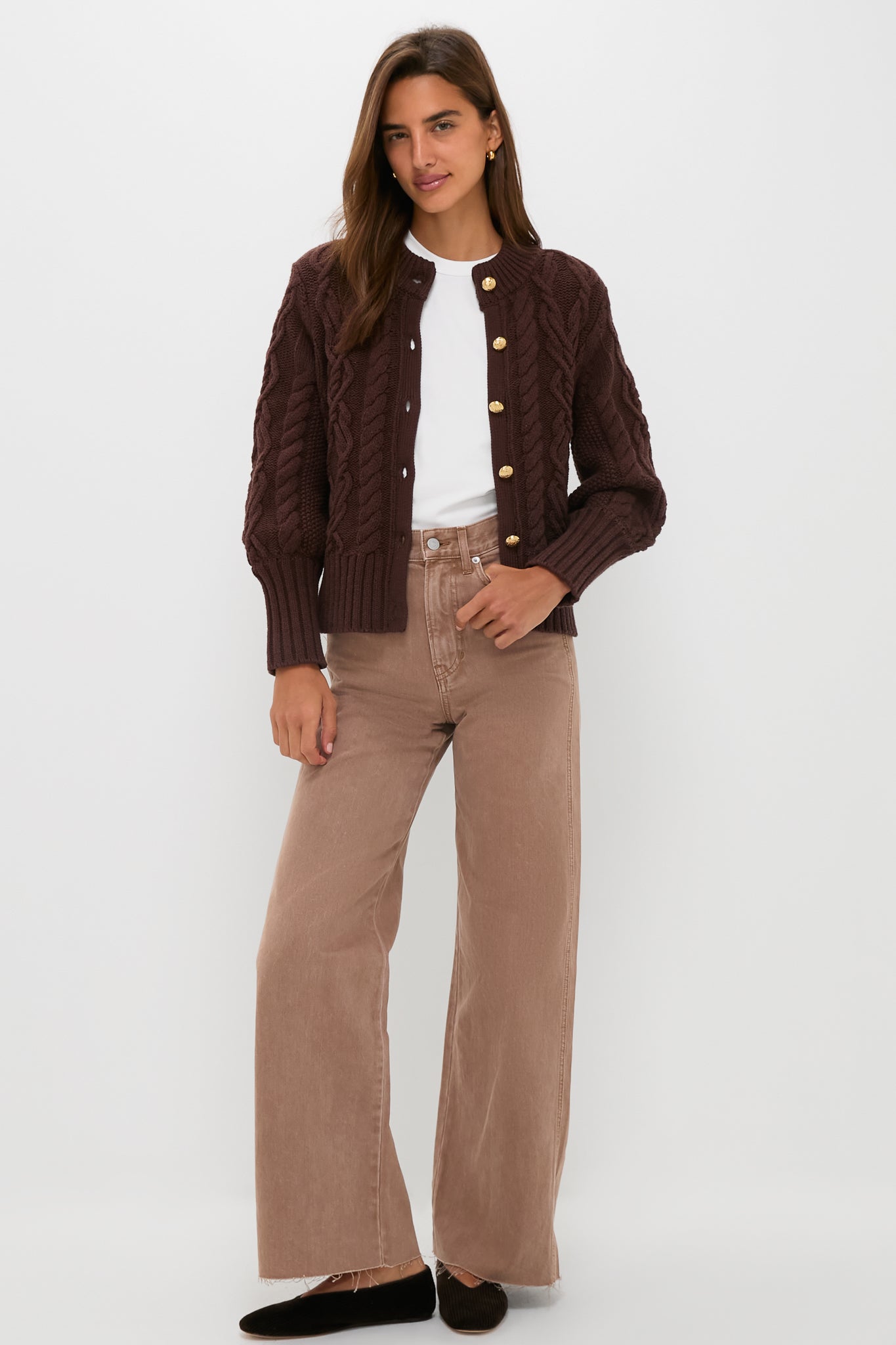Brown Cotton Colette Cardigan