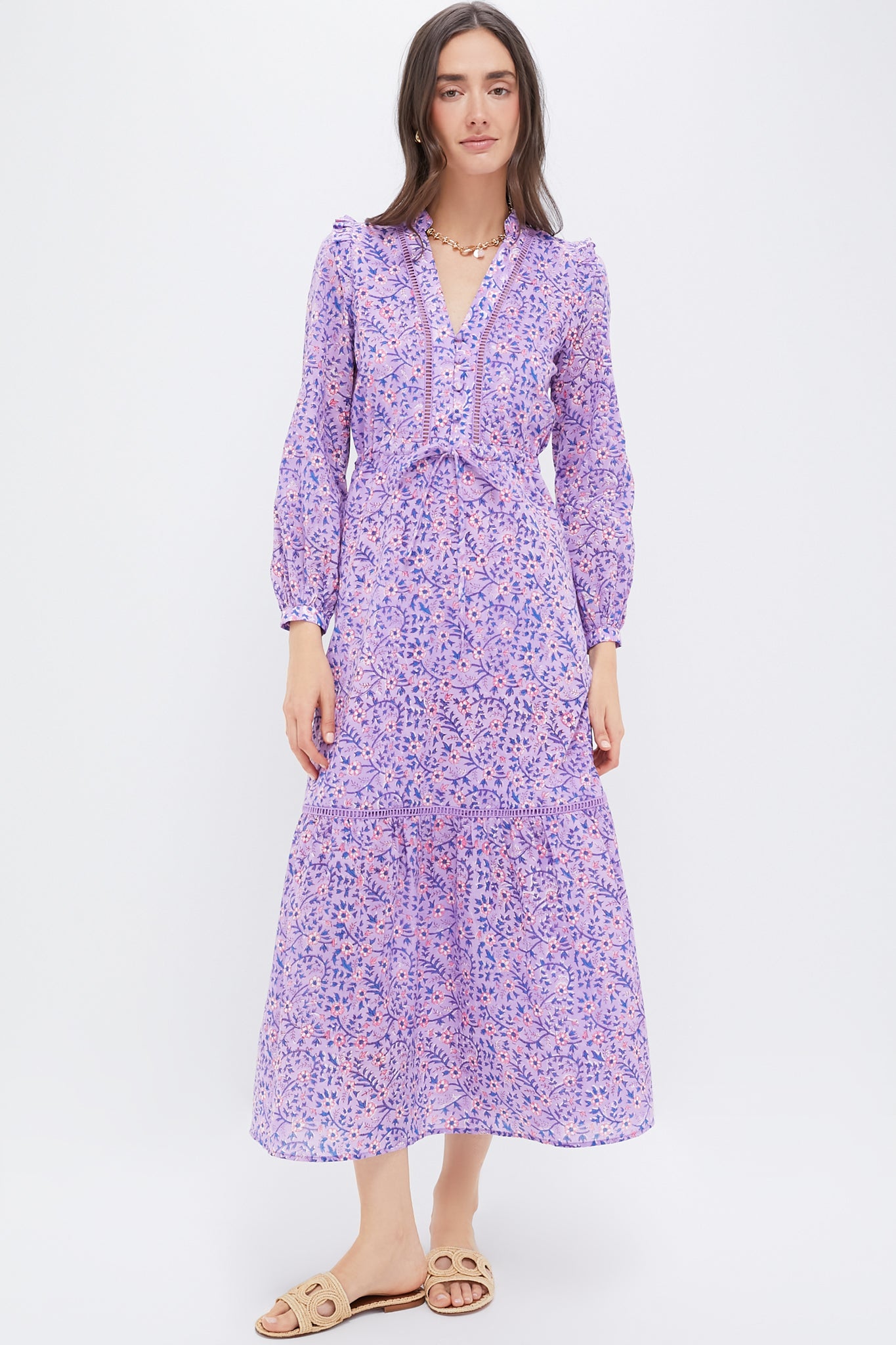 Violet Wildflower Organic Frances 4 V Dress