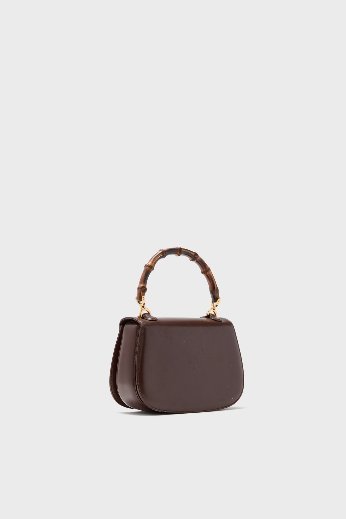 GUCCI Brown Bamboo Small Top Handle Bag