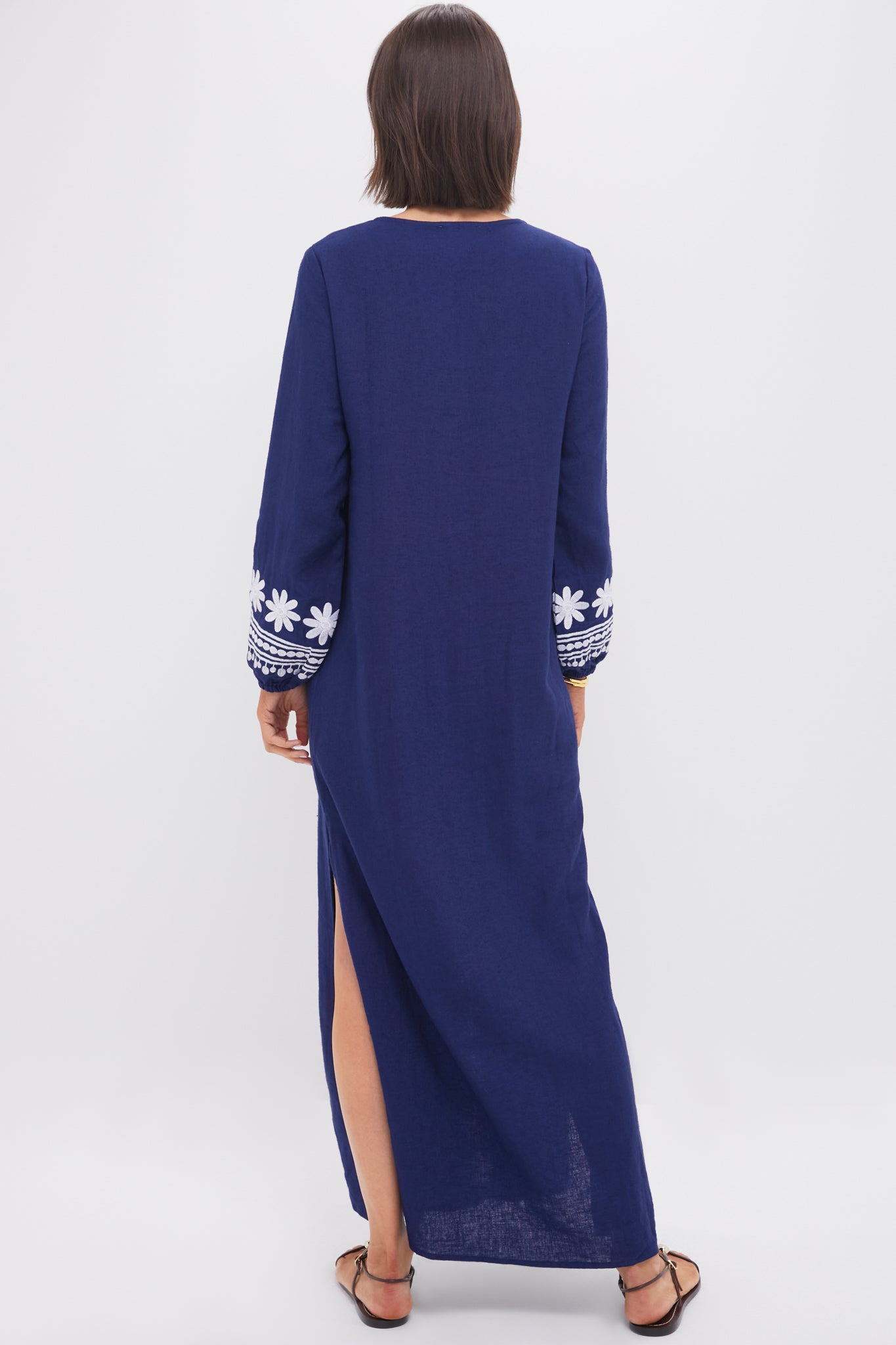 Navy Embroidered Caftan