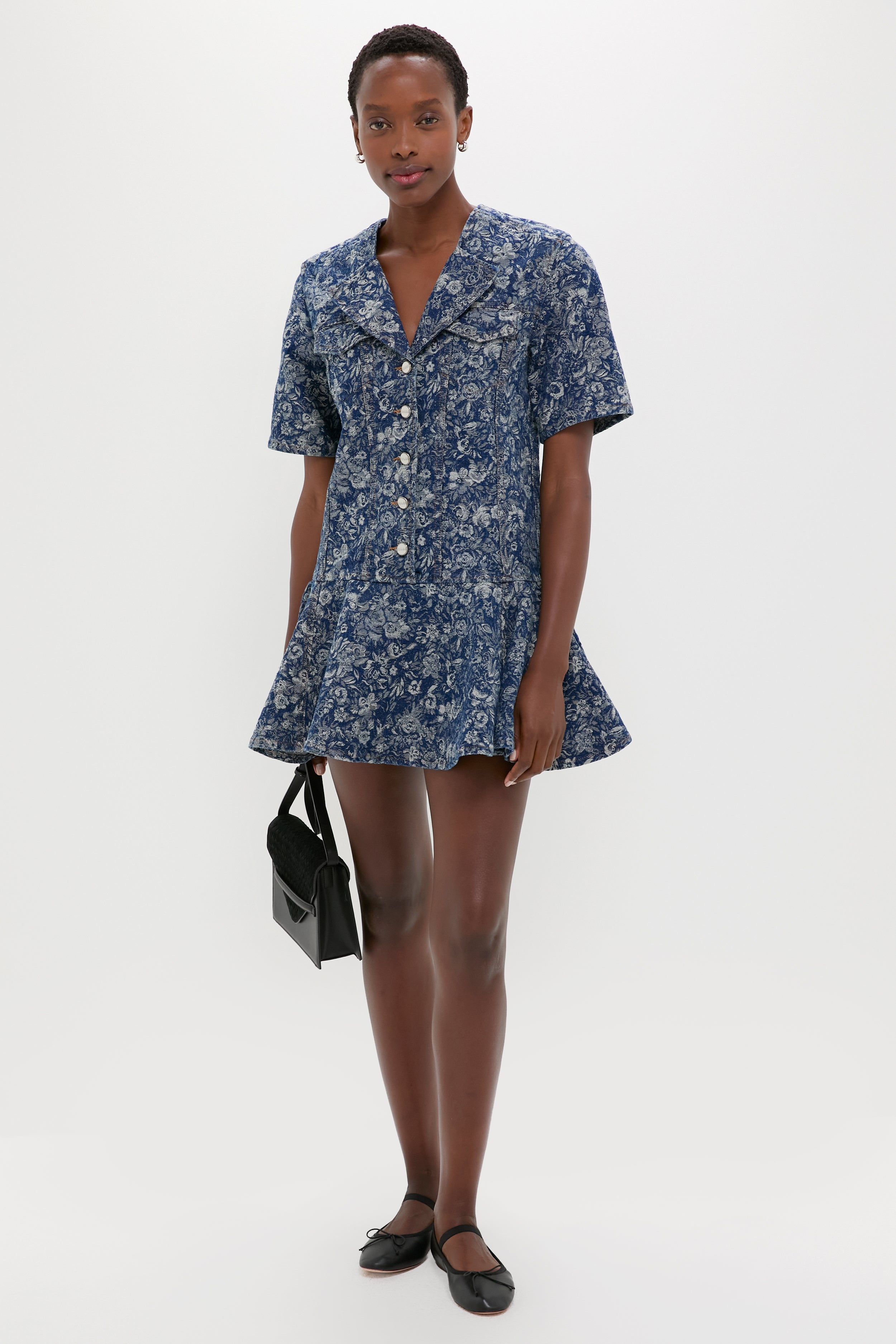 Mid Blue Stone Tapestry Denim Mini Dress | GANNI