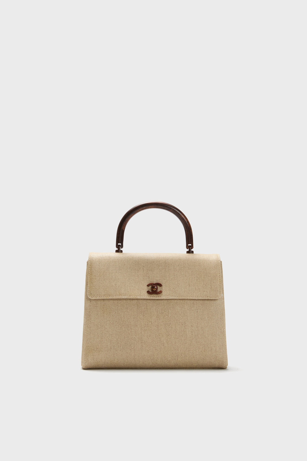 CHANEL Canvas Top Handle Bag