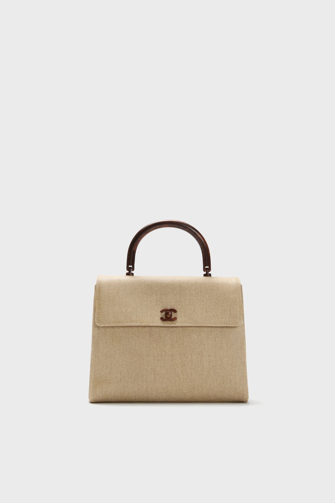 CHANEL Canvas Top Handle Bag