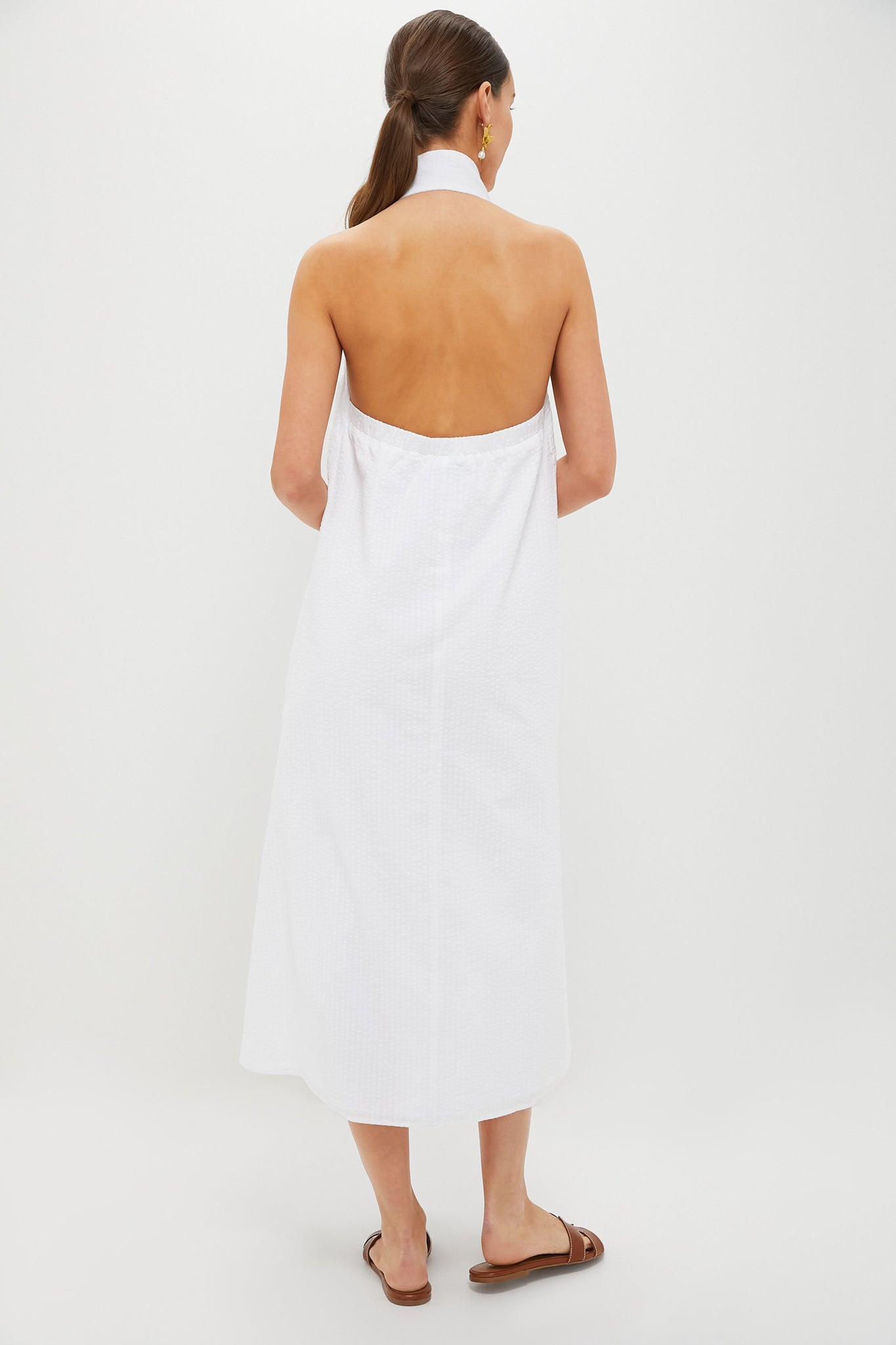 White Seersucker Jagger Dress