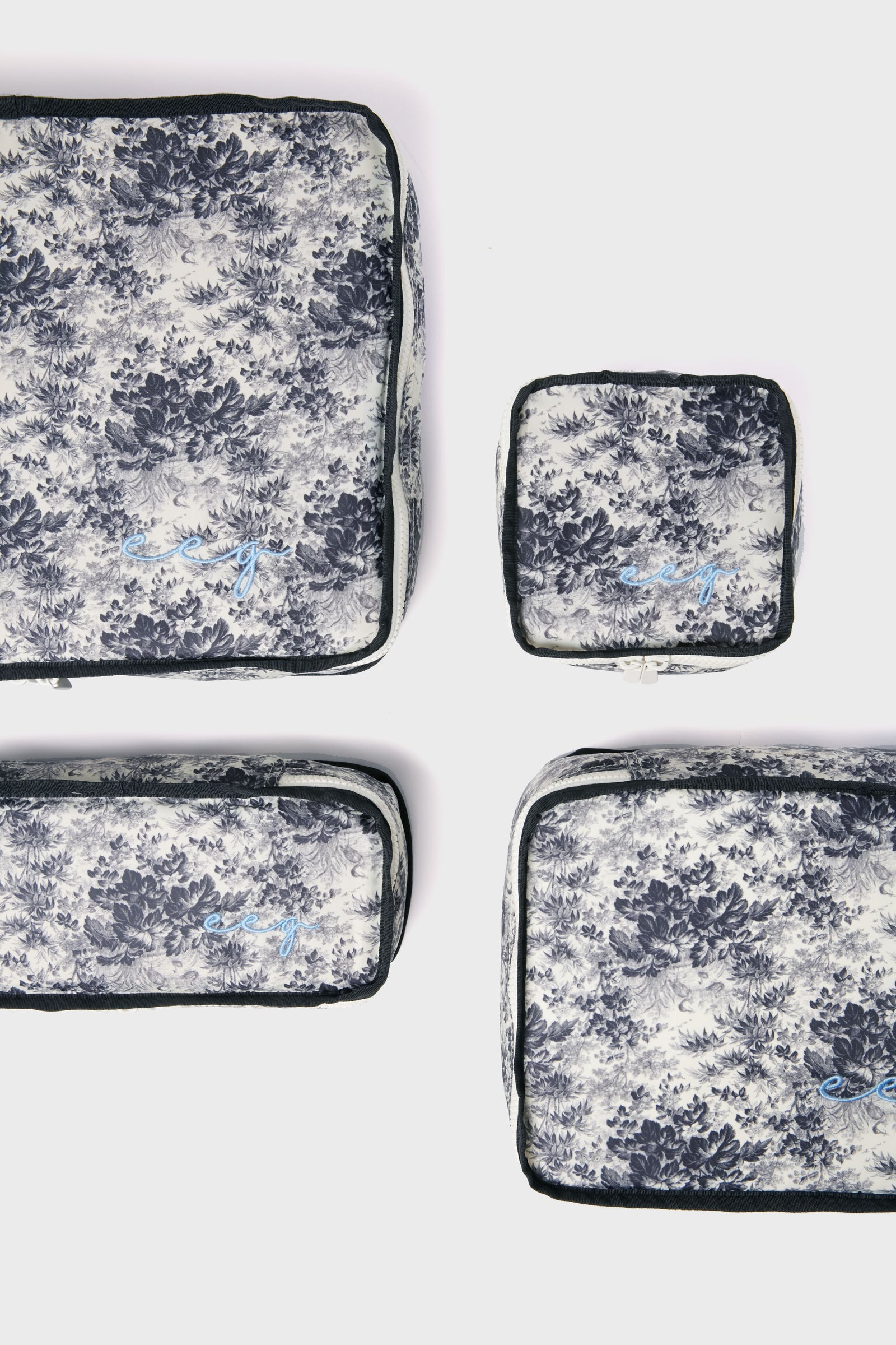Noir Cypress Toile Packing Cubes