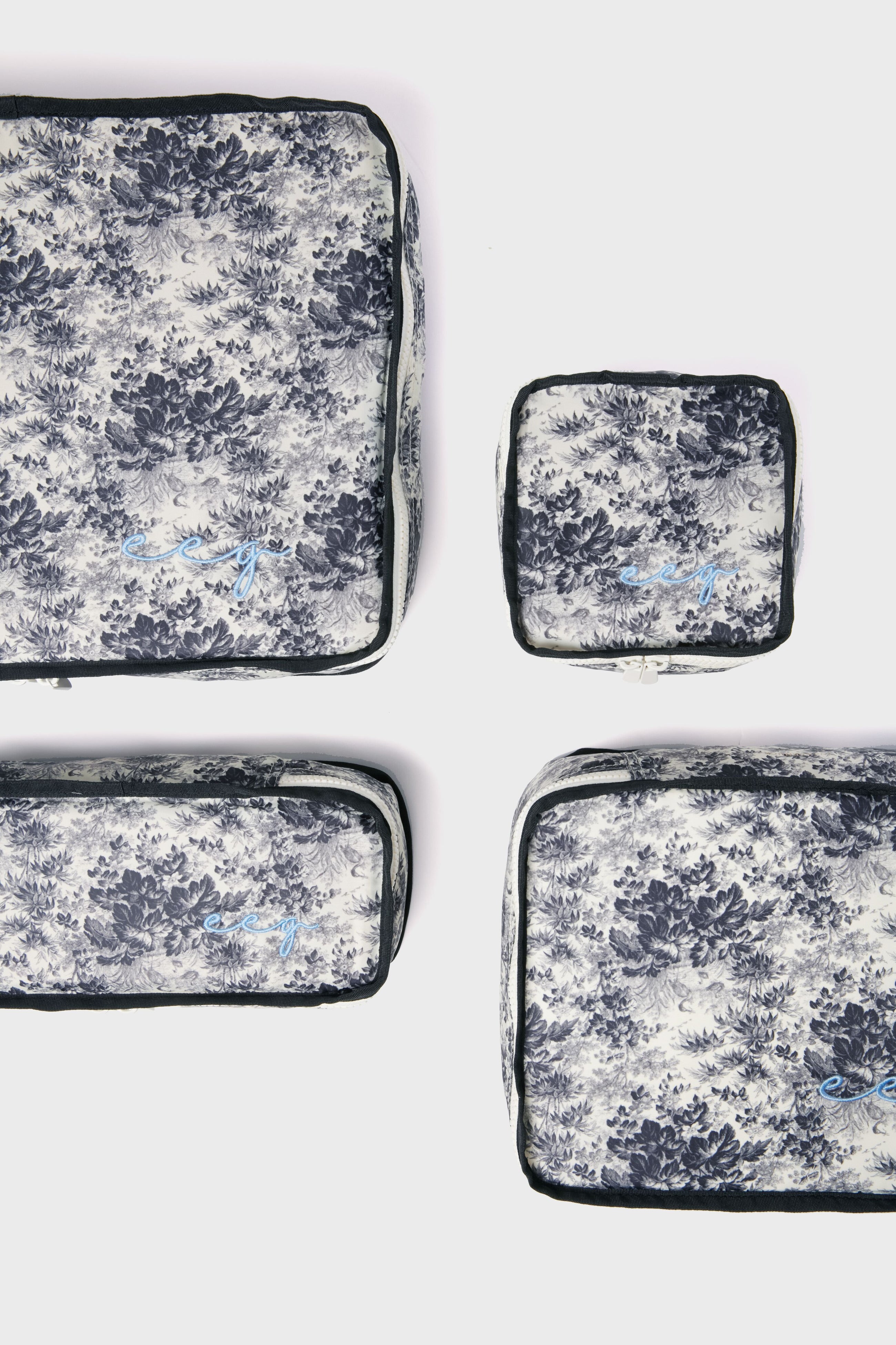 Noir Cypress Toile Packing Cubes