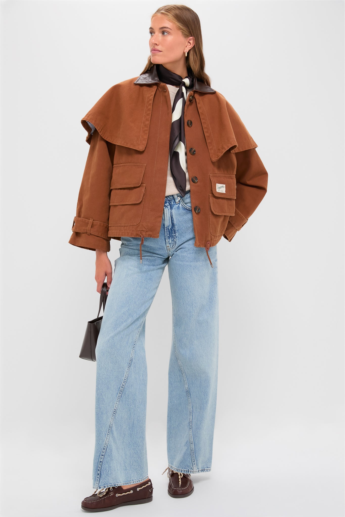 Camel Carolyn Workwear Cape Jacket