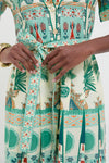 Green Tribal Botanic Claudia Dress