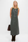 Dark Hunter Green Leather Manon Dress