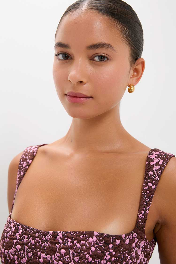 Mulberry Jacquard Sylvie Midi Dress