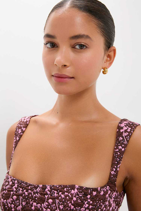 Mulberry Jacquard Sylvie Midi Dress