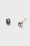 Bezel Sapphire Stud Earrings