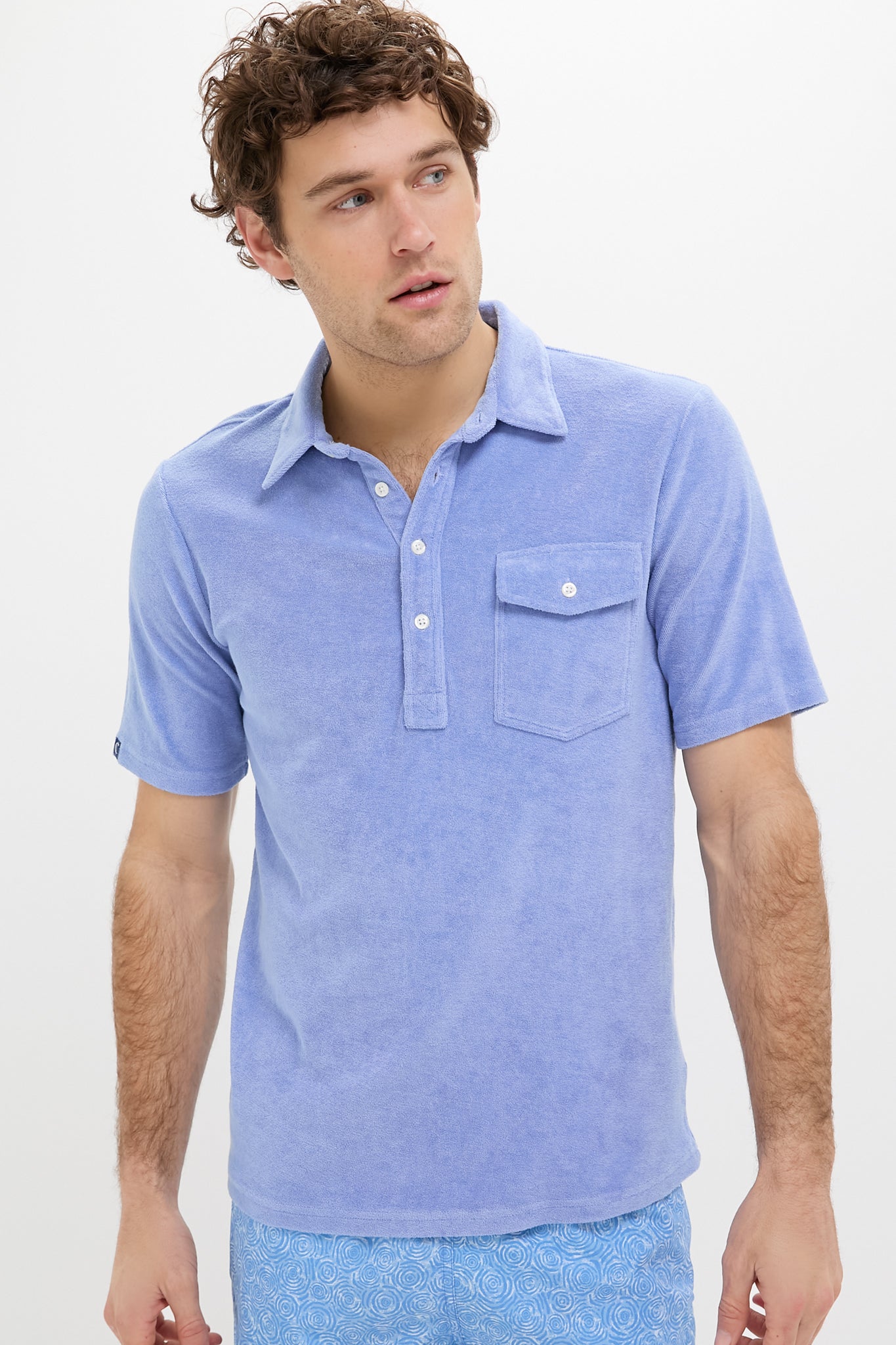 Perry Winkle Terrycloth Players Shirt | Criquet