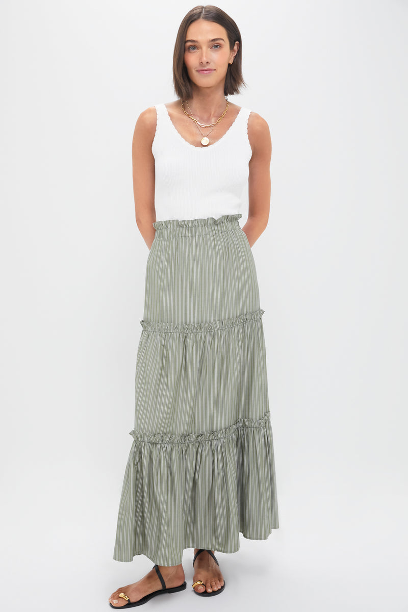 Green Stripe Prado Skirt