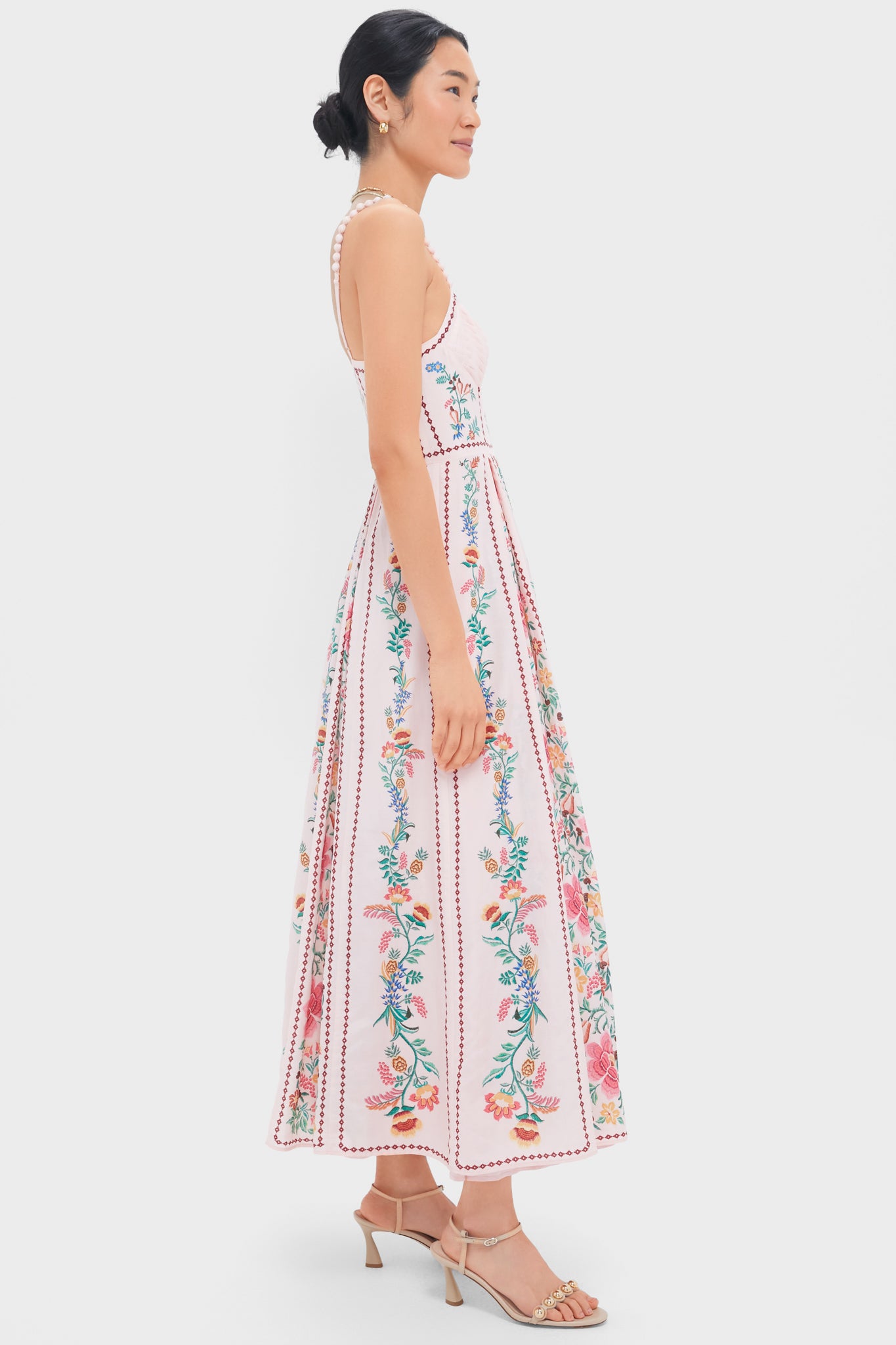 Delicate Forest Pink Maxi Dress