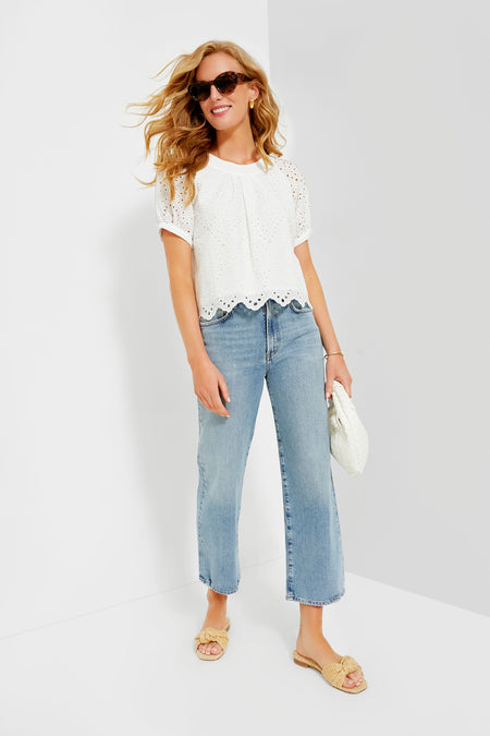 White Eyelet Fontalina Blouse