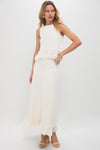 Parchment Clarissa Fringe Knit Skirt