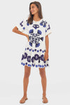 Blue Catrine Applique T-Shirt Dress