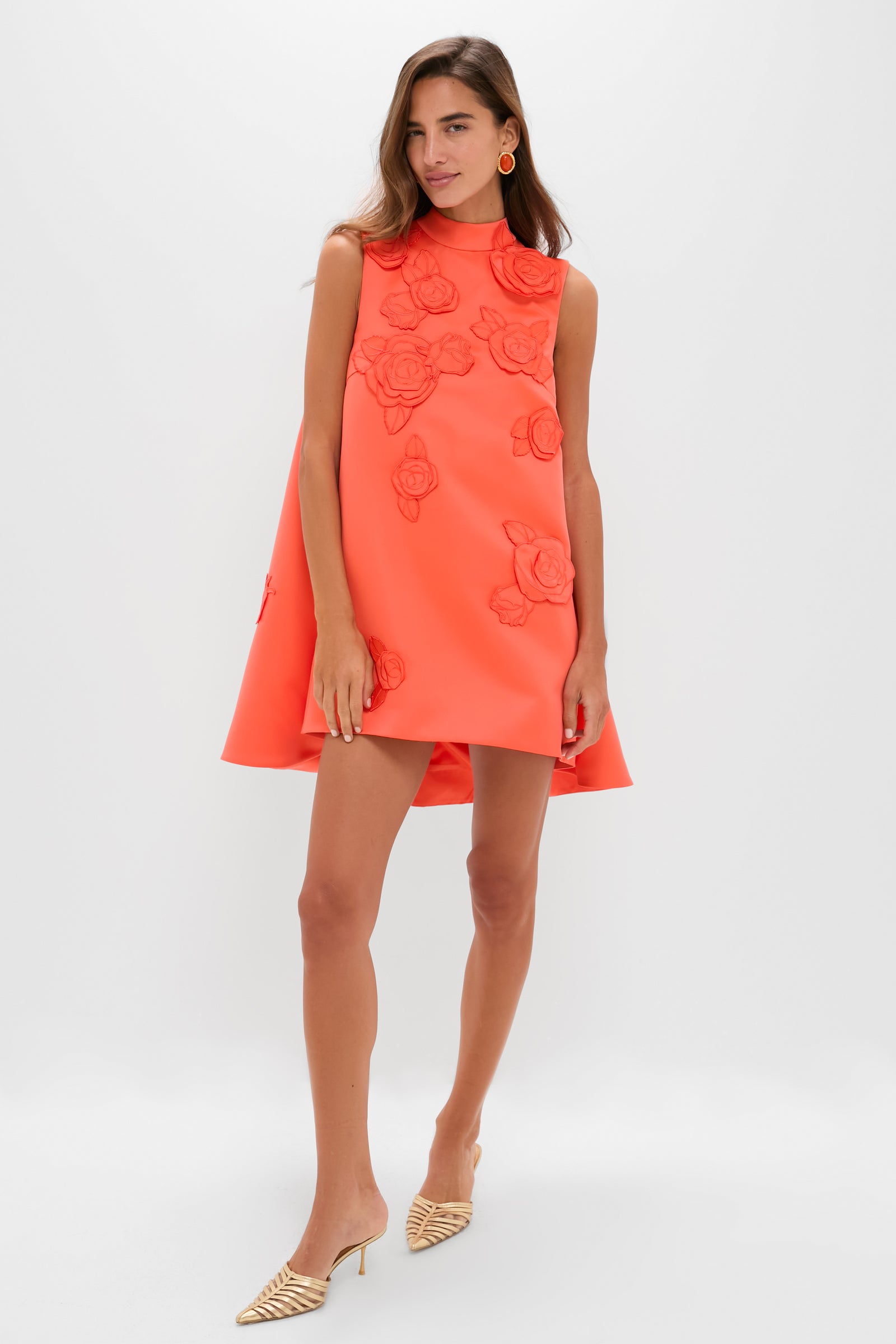 Saffron Fallon Applique Floral Mini Dress