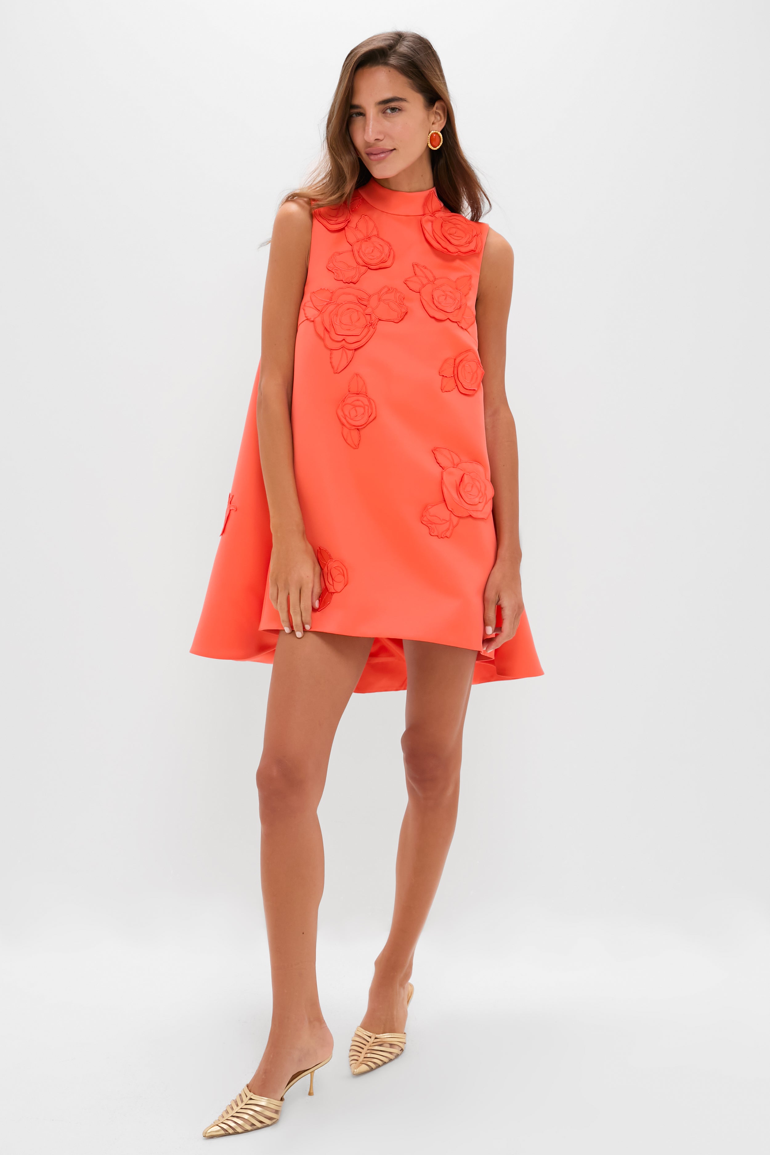Saffron Fallon Applique Floral Mini Dress