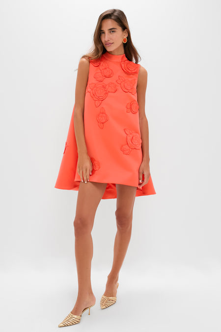 Saffron Fallon Applique Floral Mini Dress