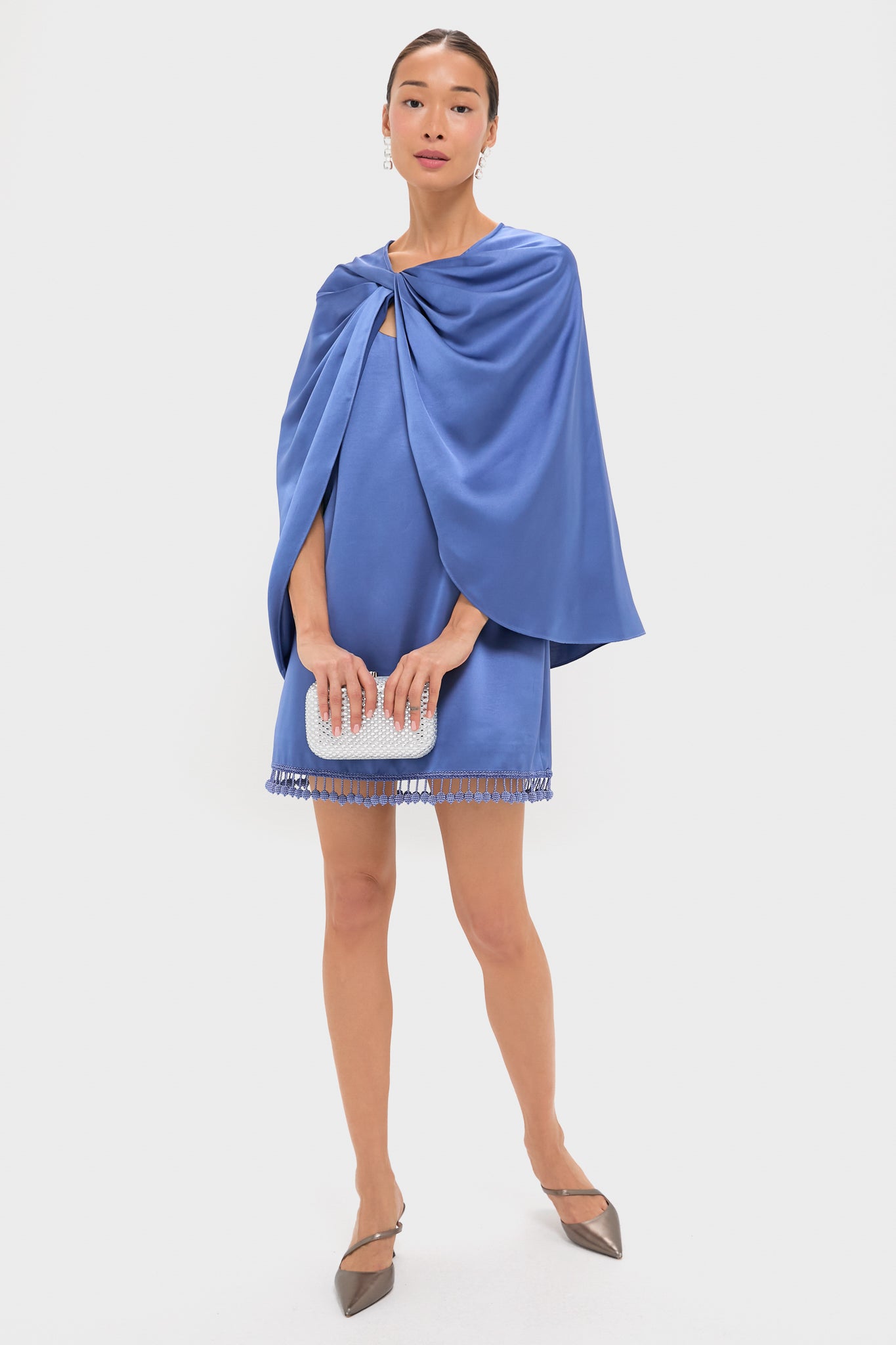 Blue Satin Mollie Dress