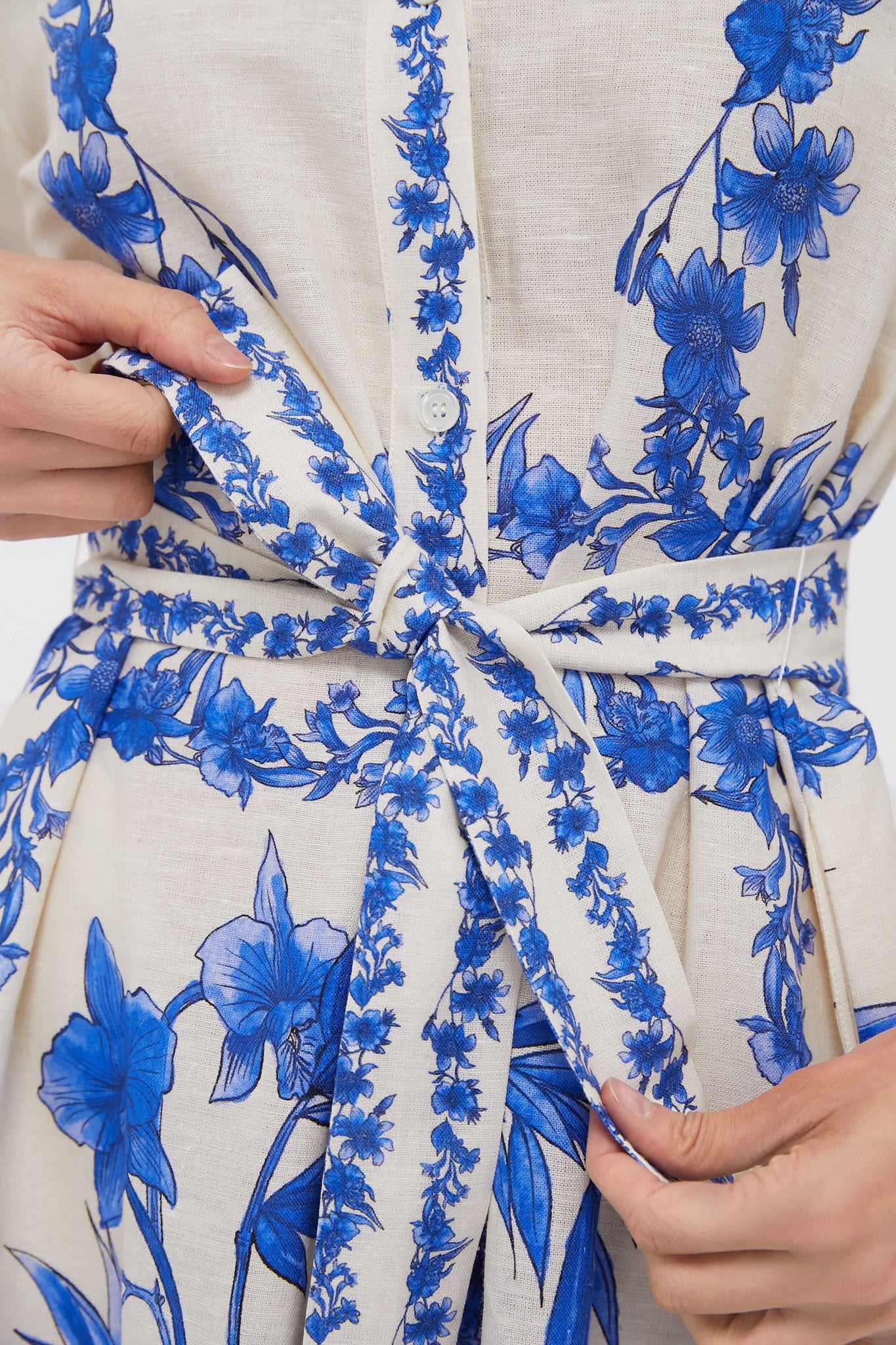 Antigua Blue Bianca Linen Dress