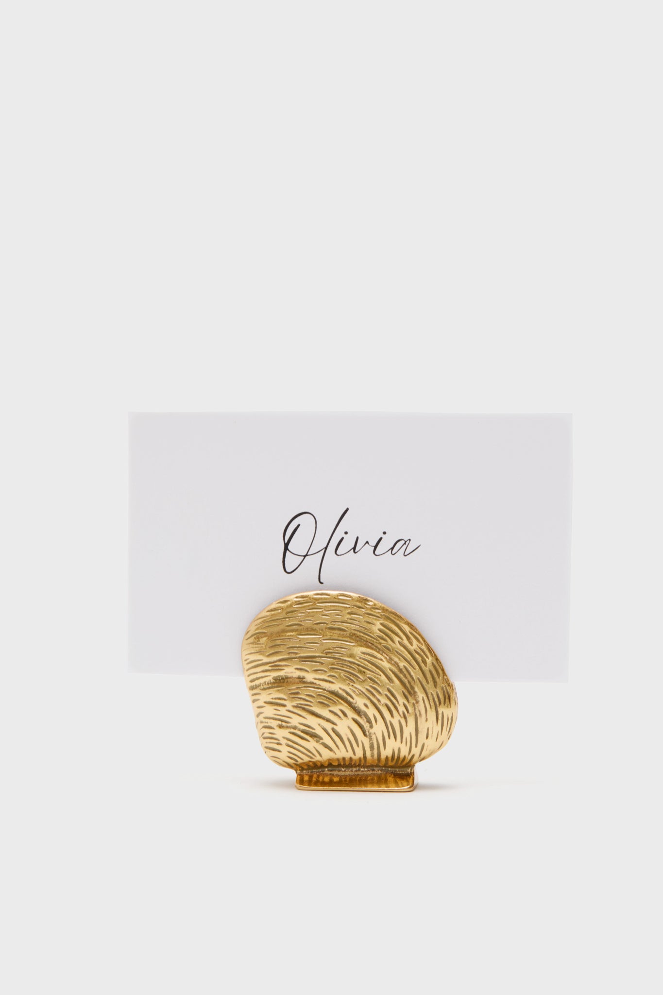 Gold Clam Shell Place Card Holders Set of 4