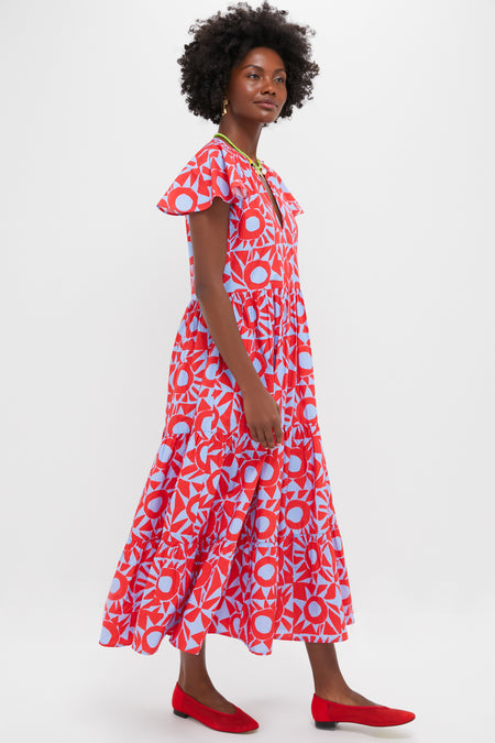 Eclipse Red V-Neck Maxi Dress