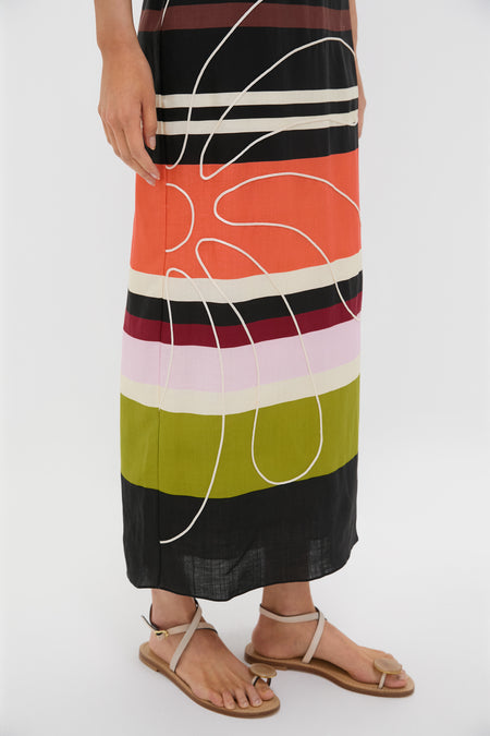 Agave Black and White Paloma Dress