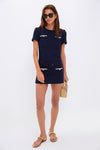 Navy Boucle Mini Dress