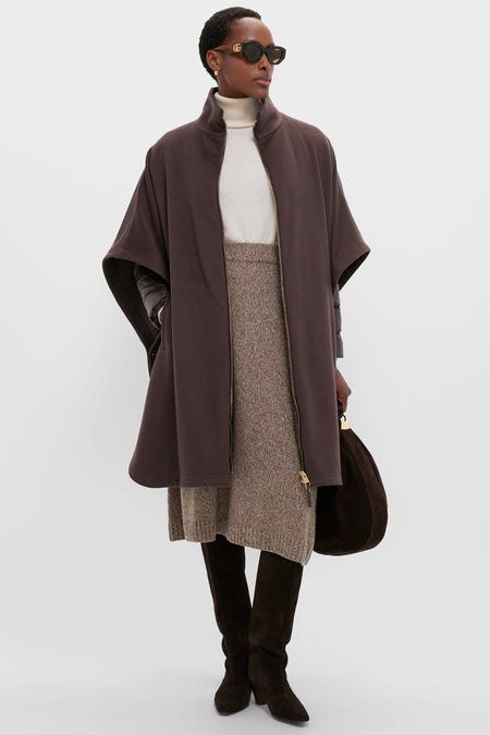Fondente Luxury Wool and Nylon Ultralight Oversized Coat